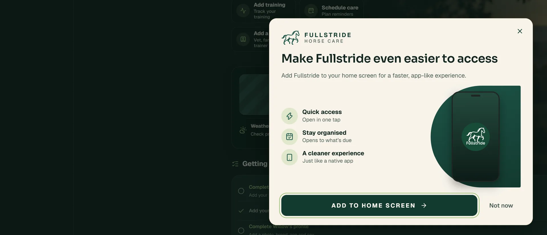 Make fullstride even easier to access screenshot